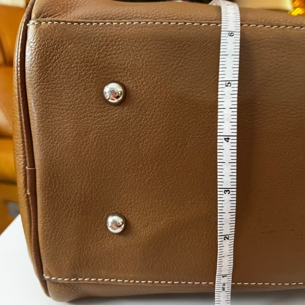 Tignanello Brown Leather Satchel with Silver Hardware 12” x 9” x 7”. - Picture 8 of 14